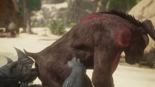 Minotaur Blows A Stream A PILE From Being Nailed by Rhino (Gulhragg) | Mischievous Life Furry