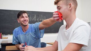 Lad Guy Jerk Waters Gets Predominated And Bullied By Hard Ripped Jock Jordan Starr In Class - Hooligan Him