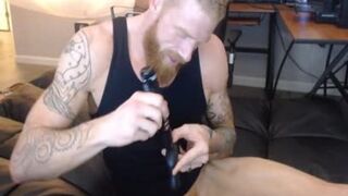 gay-for-pay Ginger guy Slapped On webcamera