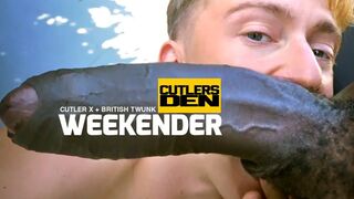 Cutler X ruins Brit Twink's slick crevice with his giant uncircumcised edible man rod