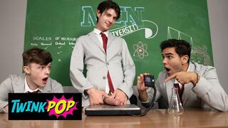 TWINKPOP - School Class Turns Into A Beef whistle-Measuring Challenge And Then A Torrid Gang Fuck-fest