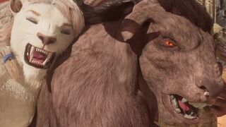 Monstrous Lion Finishes off Inwards Minotaur Grok | (Wooly Queer Fuck-fest) | Naughty Life Furries