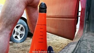 Intimate Flick, Taking XL Cone Plaything Mod Outdoors at Work Alone