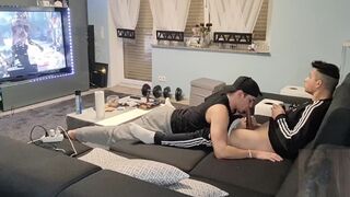 My guy astonished me with a cute sucky-sucky while I was gaming and I shot my jizz in his facehole