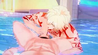 Mydei Makes You Jizm In the Pool - Honkai Starlet Ride Yaoi