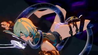 Anaxa Pummeled By Monster - Honkai Starlet Ride