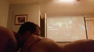 Greek God breeding going wet on his Rican fellow's bouncy bum