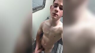 Cute Twink with huge dick jerk off - BWC
