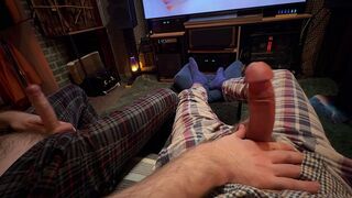 I invited my gay-for-pay pal over, revved on pornography and got him to jack off with me