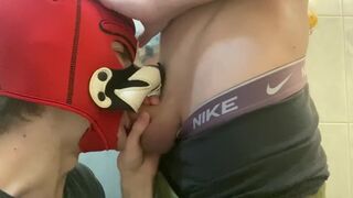 Top with a immense fuckpole, nails his puppy in the jaws